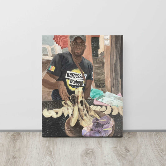 BBQ plantain and safou seller - 16x20