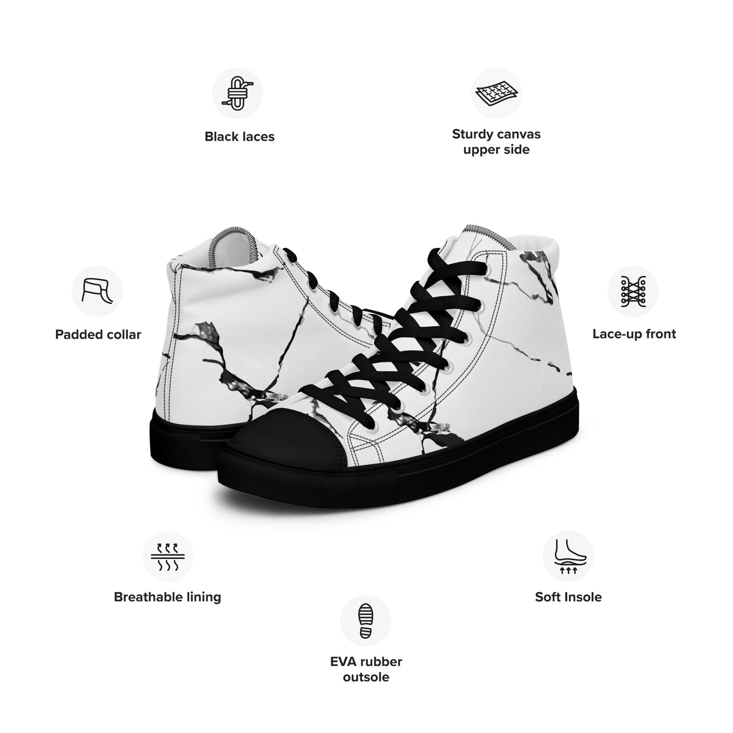 Men’s high top canvas shoes