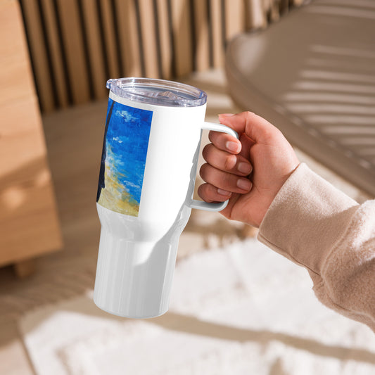 Travel mug with a handle - Happy